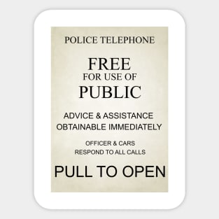 TARDIS POLICE BOX SIGN Sticker